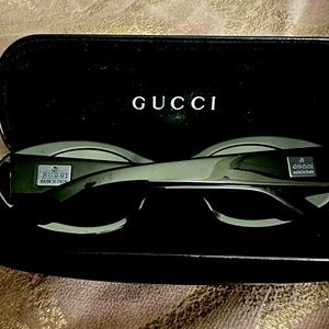 Rare Vintage Gucci Sunglasses Black GG2438 N/S 9ZX 49 22. Square rectangle Oval.